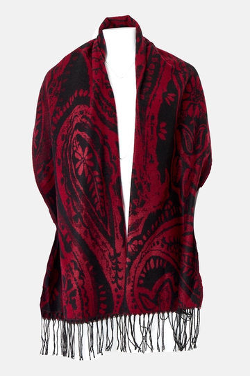 Rot-schwarzer Schal mit...