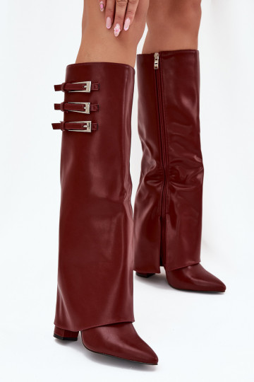Damen Schneestiefel mit Plattform und Nähten Big Star SS274129 in Sandfarbe