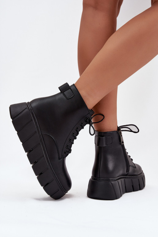Haut sich Zuarm laufen Damenstiefel mit einer Plattform Vinceza 66803 schZuarze Farbe Haut sich Zuarm laufen Damenstiefel mit einer Plattform Vinceza 66803 schZuarze Farbe