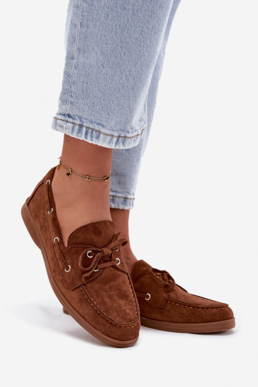 Schuhe Mokassins für Damen mit stilvollen Details braune Farbe Calivra