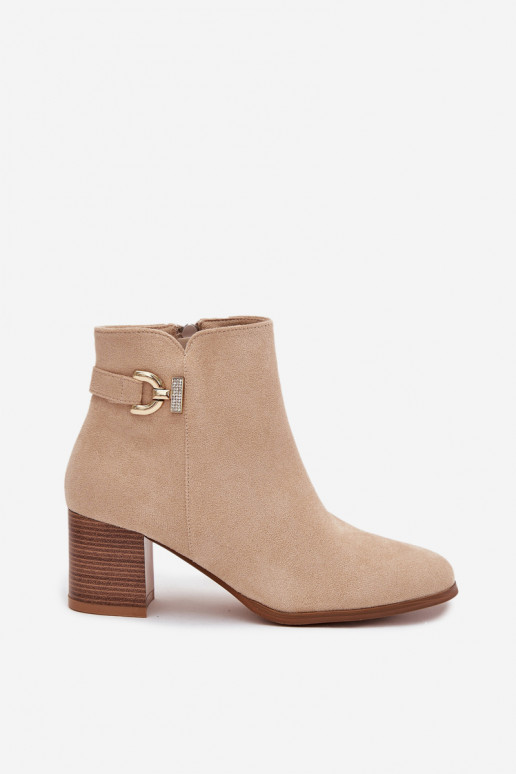 sich Zuarm laufen Damenstiefel Ze goldene Farbem Detalem Beige Renora