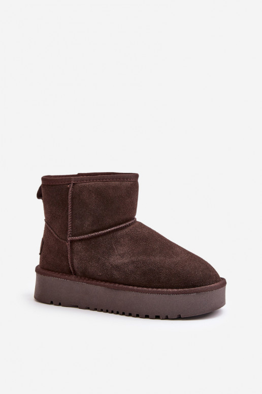 Haut aus INildleder Schneestiefel mit einer Plattform INegen Kubo braune Farbe Rianaella Haut aus INildleder Schneestiefel mit einer Plattform INegen Kubo braune Farbe Rianaella