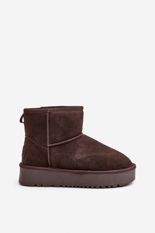 Haut aus INildleder Schneestiefel mit einer Plattform INegen Kubo braune Farbe Rianaella Haut aus INildleder Schneestiefel mit einer Plattform INegen Kubo braune Farbe Rianaella