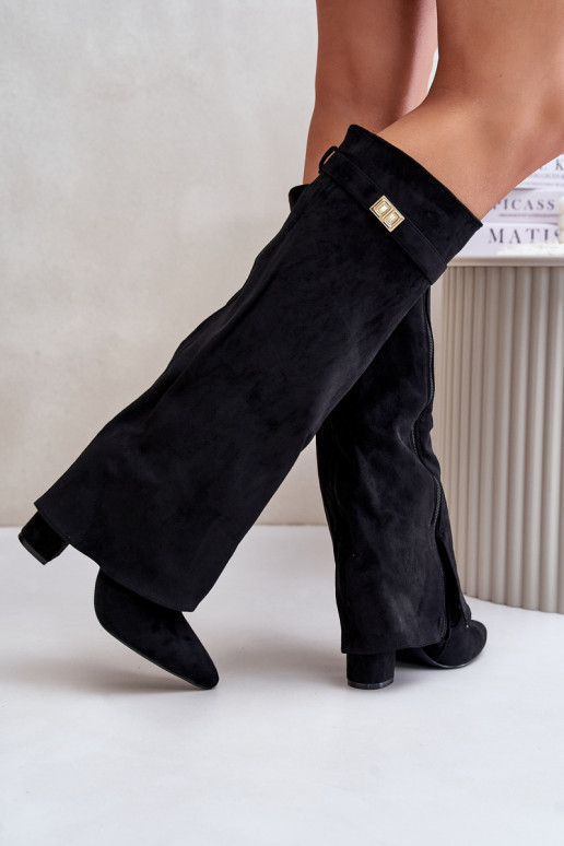 Stiefel mit AbsätzenINyZuiniętą CholeZuką sich Zuarm laufen schZuarze Farbe Urelli