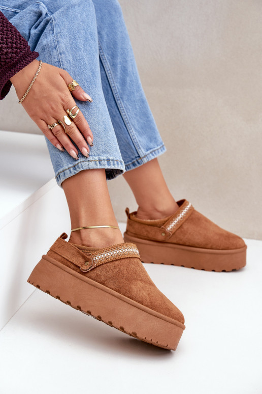 Schneestiefel Mit Dekorationen Haftem braune Farbe Selithria Schneestiefel Mit Dekorationen Haftem braune Farbe Selithria