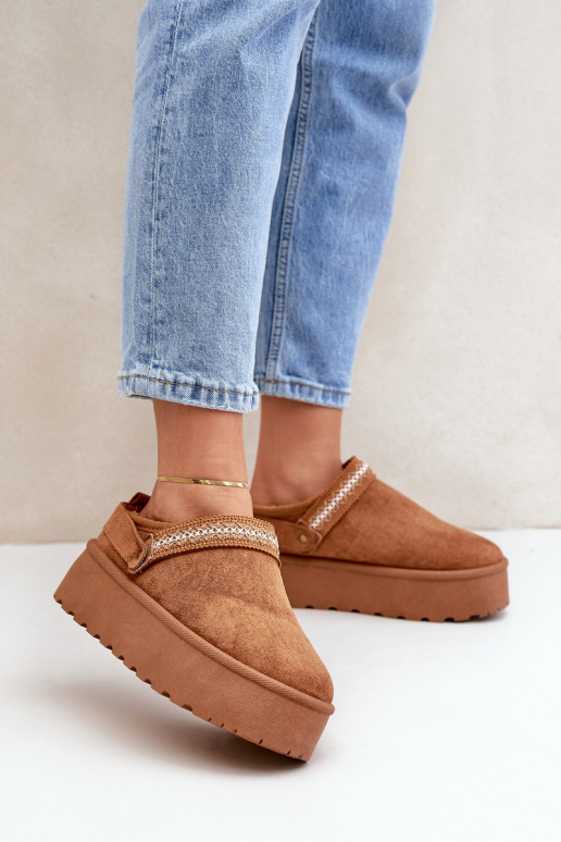 Schneestiefel Mit Dekorationen Haftem braune Farbe Selithria Schneestiefel Mit Dekorationen Haftem braune Farbe Selithria