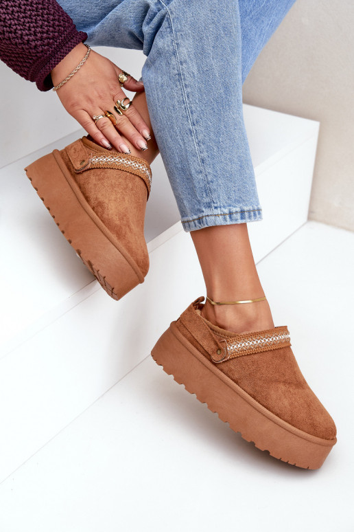 Schneestiefel Mit Dekorationen Haftem braune Farbe Selithria Schneestiefel Mit Dekorationen Haftem braune Farbe Selithria