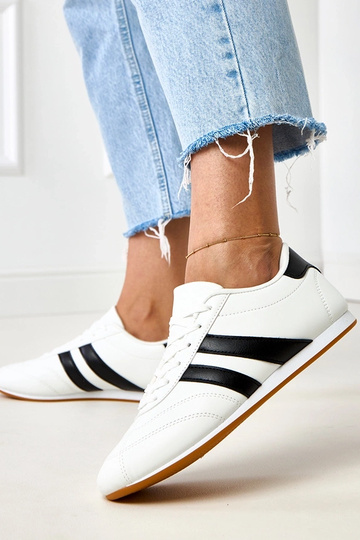 Mydland Weiße Tennis-Sneakers mit schwarzer Einlage 2