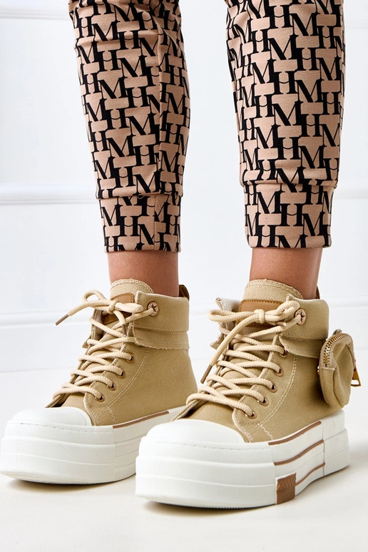 Yaren Braune High-Top Sneakers mit... Yaren Braune High-Top Sneakers mit...