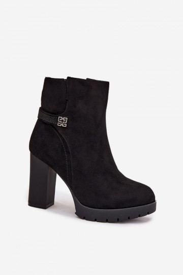 sich Zuarm laufen Damenstiefel mit verzierten Absätzen schZuarze Farbe Zayna 2