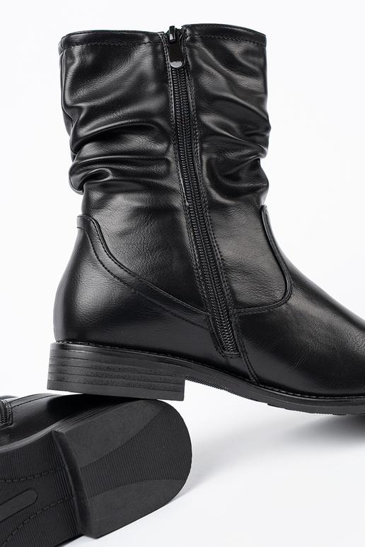 KomfortoZue Schuhe schZuarze Farbe z marszczeniami