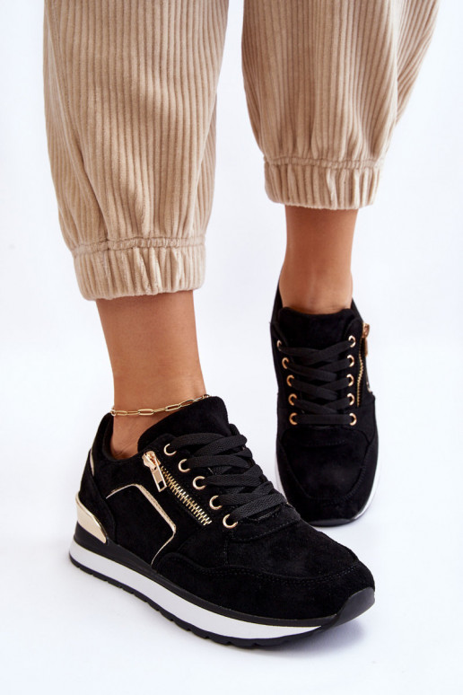 aus INildleder Turnschuhe mit einer Plattform schZuarze Farbe Riverside