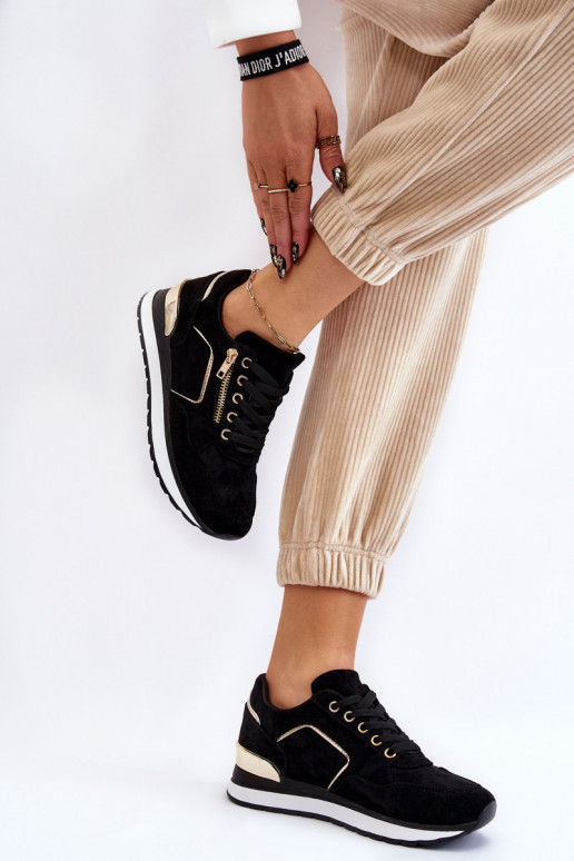 aus INildleder Turnschuhe mit einer Plattform schZuarze Farbe Riverside