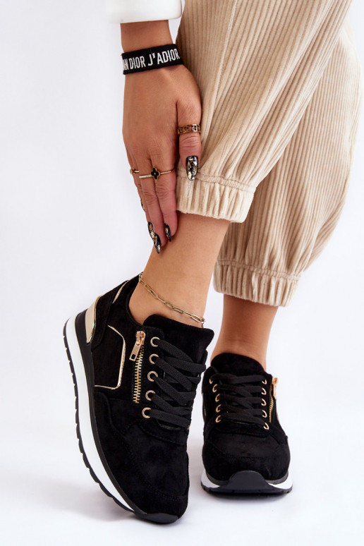 aus INildleder Turnschuhe mit einer Plattform schZuarze Farbe Riverside