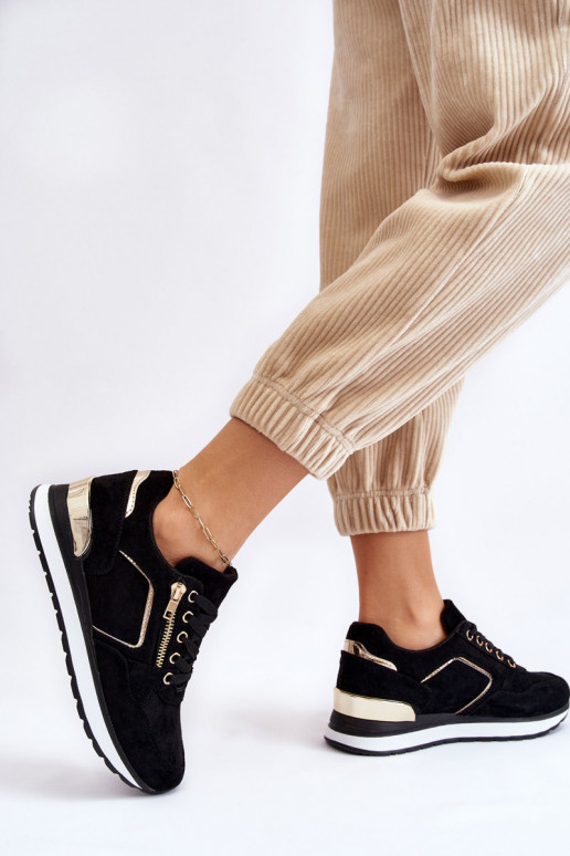 aus INildleder Turnschuhe mit einer Plattform schZuarze Farbe Riverside