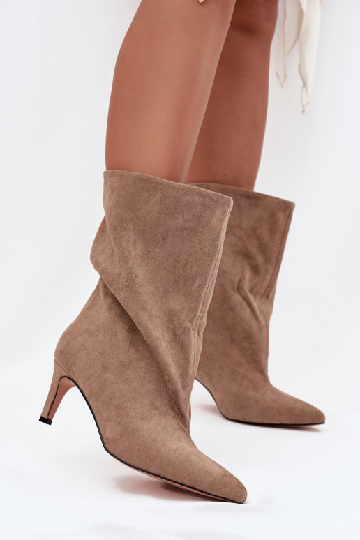Ein überzeugendes Stilvollll Damenstiefel mit dünnen Absätzen Beige Solvienne
