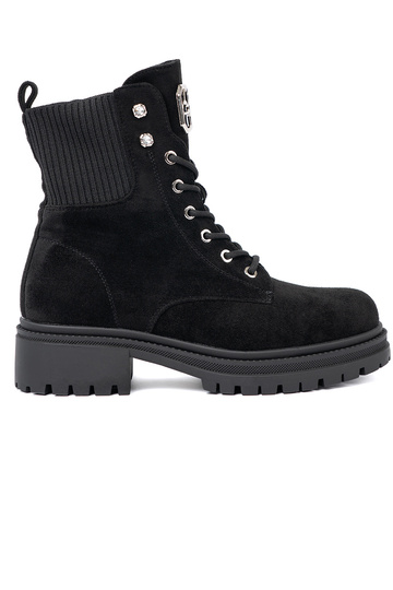 Eleganter Stil schZuarze Farbe hohe Reitstiefel z błyszczącymi kryształkami 2