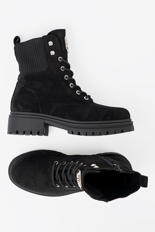 Eleganter Stil schZuarze Farbe hohe Reitstiefel z błyszczącymi kryształkami