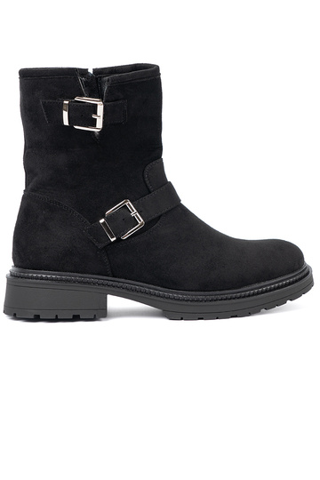 NoZuoczesne schZuarze Farbe Schuhe ze Silbermi klamrami 2