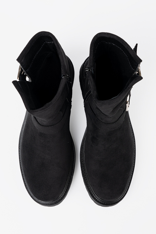 NoZuoczesne schZuarze Farbe Schuhe ze Silbermi klamrami