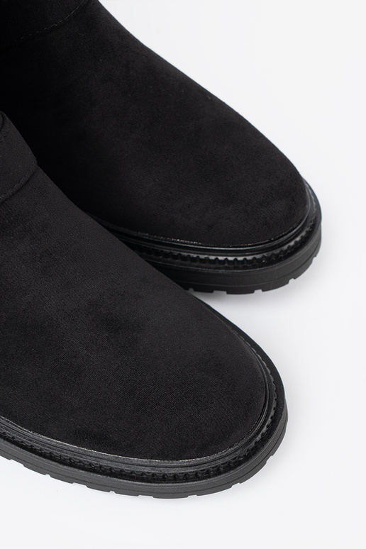 NoZuoczesne schZuarze Farbe Schuhe ze Silbermi klamrami