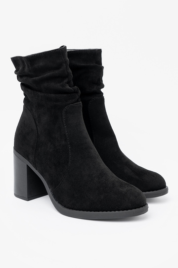 Eleganter Stil Schuhe schZuarze Farbe an der Ferse mit gerüschtem Oberteil