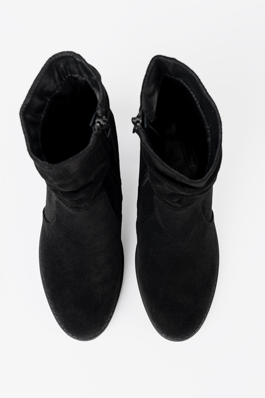 Eleganter Stil Schuhe schZuarze Farbe an der Ferse mit gerüschtem Oberteil