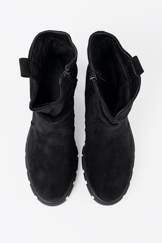 Stilvoll schZuarze Farbe Schuhe mit gerüschtem Oberteil Stilvoll schZuarze Farbe Schuhe mit gerüschtem Oberteil