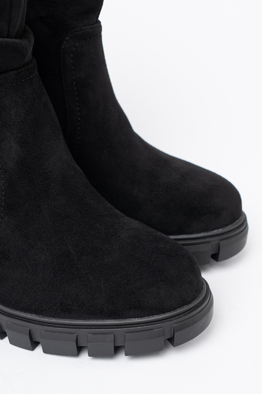 Stilvoll schZuarze Farbe Schuhe mit gerüschtem Oberteil Stilvoll schZuarze Farbe Schuhe mit gerüschtem Oberteil