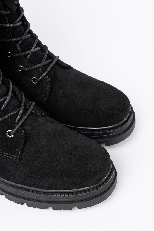 schZuarze Farbe geschnürt hohe Reitstiefel na masyZunej podeszZuie