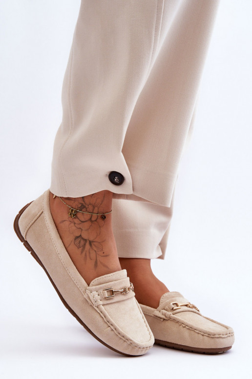 Klassische Wildledermokassins beige Corinell