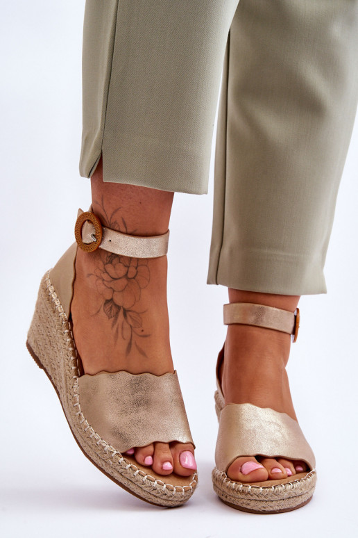 Haut Plateausandalen Comfort Shoe goldene Farbe Verola Haut Plateausandalen Comfort Shoe goldene Farbe Verola