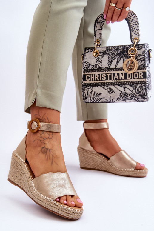 Haut Plateausandalen Comfort Shoe goldene Farbe Verola Haut Plateausandalen Comfort Shoe goldene Farbe Verola