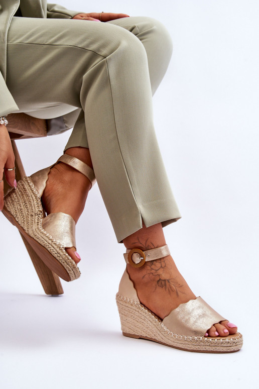 Haut Plateausandalen Comfort Shoe goldene Farbe Verola Haut Plateausandalen Comfort Shoe goldene Farbe Verola