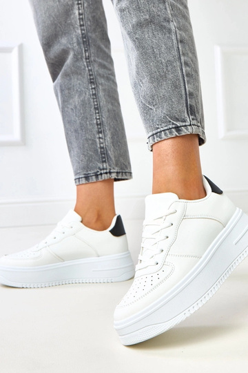 Weiße Plattform-Sneaker mit... 2