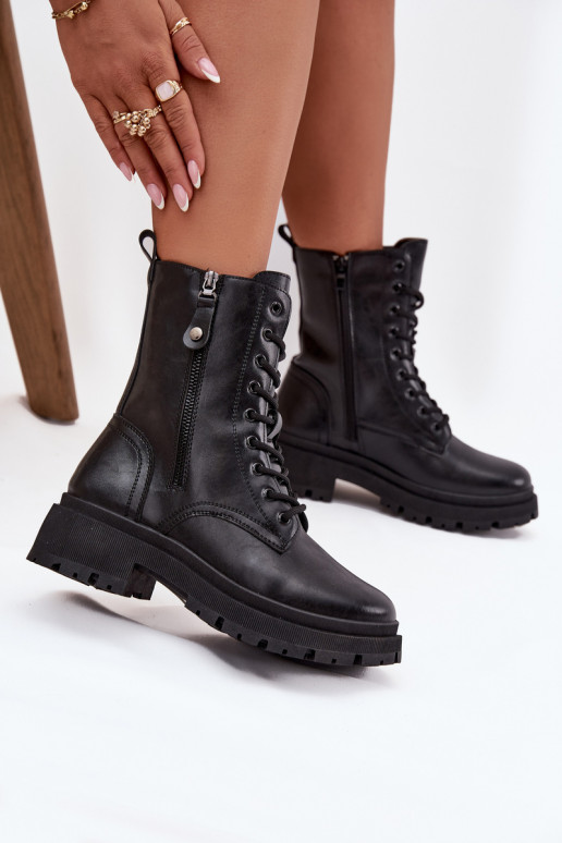 Arbeitsstiefeletten Feminin sich Zuarm laufenPodZuójnym Zamkiem schZuarze Farbe Perlina