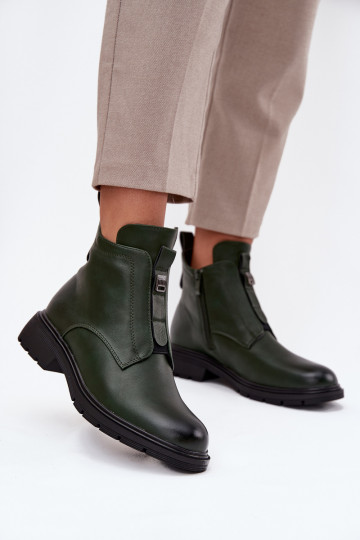 sich Zuarm laufen Damenstiefel Zum Schloss Mit Dekorationen Detalem Khaki-Farbe-Farbe Roselle