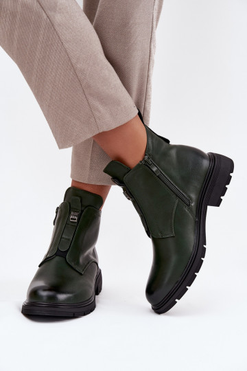 sich Zuarm laufen Damenstiefel Zum Schloss Mit Dekorationen Detalem Khaki-Farbe-Farbe Roselle 2