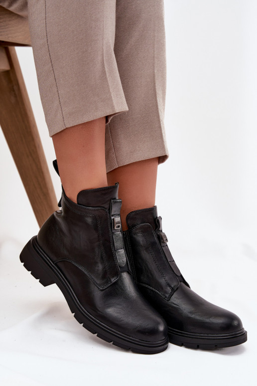 sich Zuarm laufen Damenstiefel Zum Schloss Mit Dekorationen Detalem schZuarze Farbe Roselle