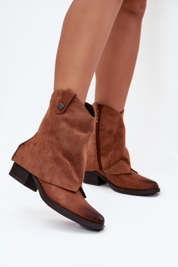 Warme Cowboy-Stiefeletten mit Absatz in Braun Sylvette 2