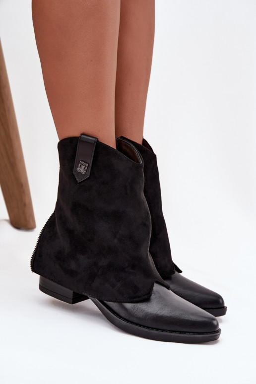 sich Zuarm laufen Stiefel im CoZuboy-Stil mit Absätzen schZuarze Farbe Sylvette