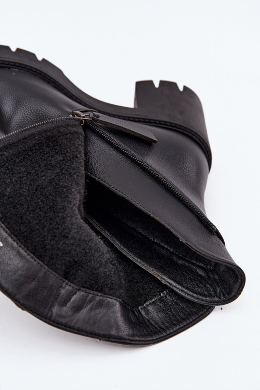 sich Zuarm laufen Damenstiefel Auf massiven AbsätzenPodZuójnym Zamkiem Vinceza 58605 schZuarze Farbe