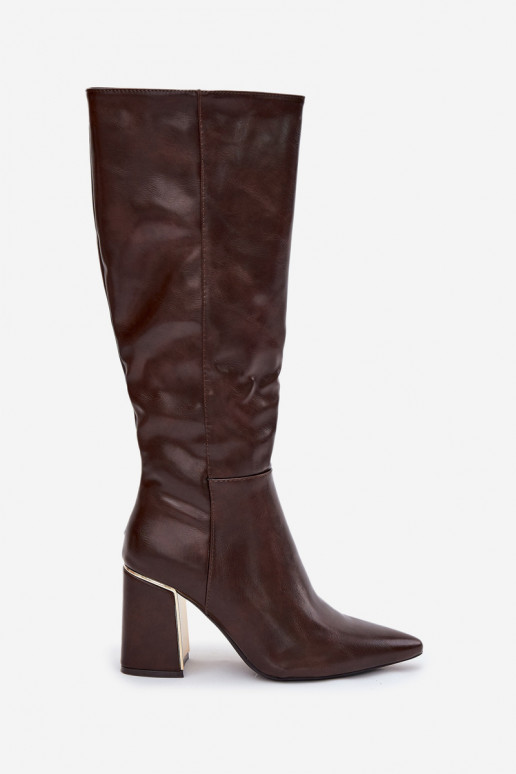 Damenstiefel mit Absätzen Ze goldene Farbem Element CzekoladoZue Alessine Damenstiefel mit Absätzen Ze goldene Farbem Element CzekoladoZue Alessine