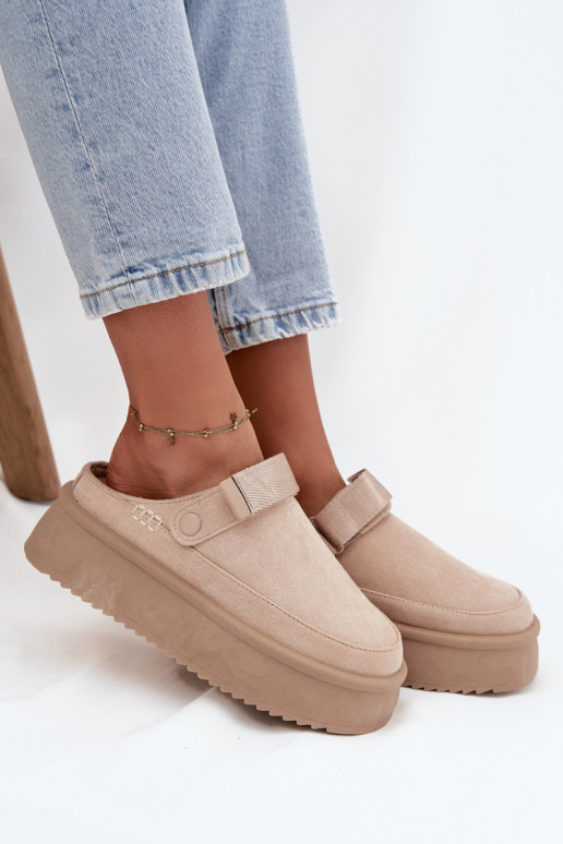 Schneestiefel Feminin mit einer Plattformmit Klebeverschlussem elfenbeinfarbe Jorielle Schneestiefel Feminin mit einer Plattformmit Klebeverschlussem elfenbeinfarbe Jorielle