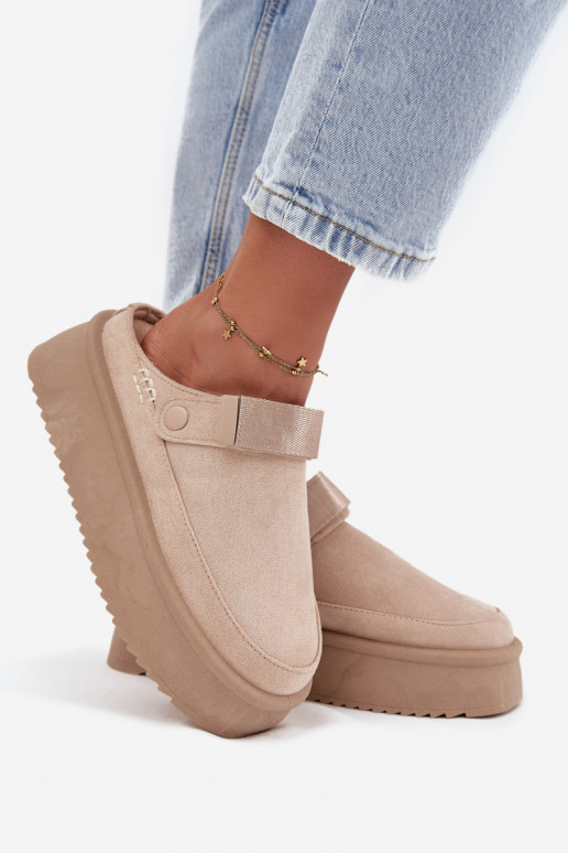 Schneestiefel Feminin mit einer Plattformmit Klebeverschlussem elfenbeinfarbe Jorielle Schneestiefel Feminin mit einer Plattformmit Klebeverschlussem elfenbeinfarbe Jorielle