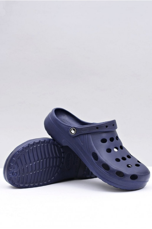 Männlich Hausschuhe Sandalen Do Ogrodu Basen Dunkelblau