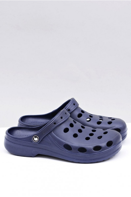 Männlich Hausschuhe Sandalen Do Ogrodu Basen Dunkelblau