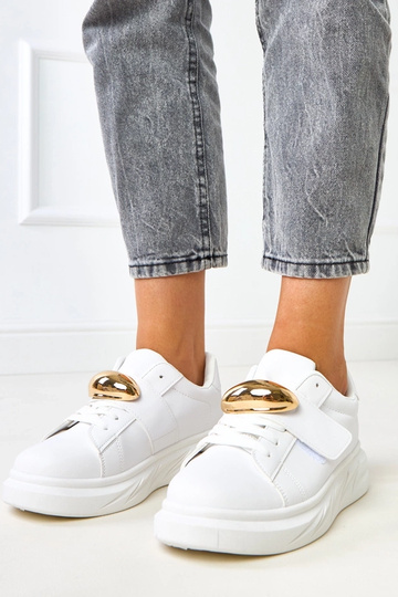 Weiße Plateausneaker mit...