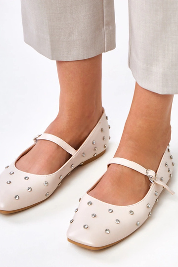 Sandfarbene Ballerinas mit... 2