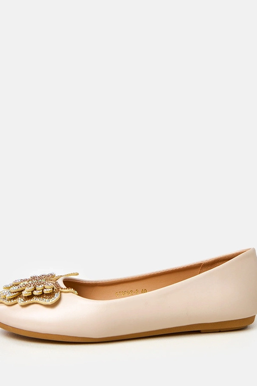 Sandfarbene Ballerinas mit... Sandfarbene Ballerinas mit...